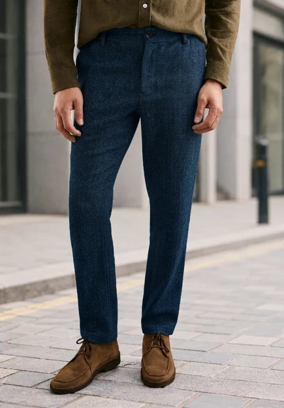Men's navy tweed pants