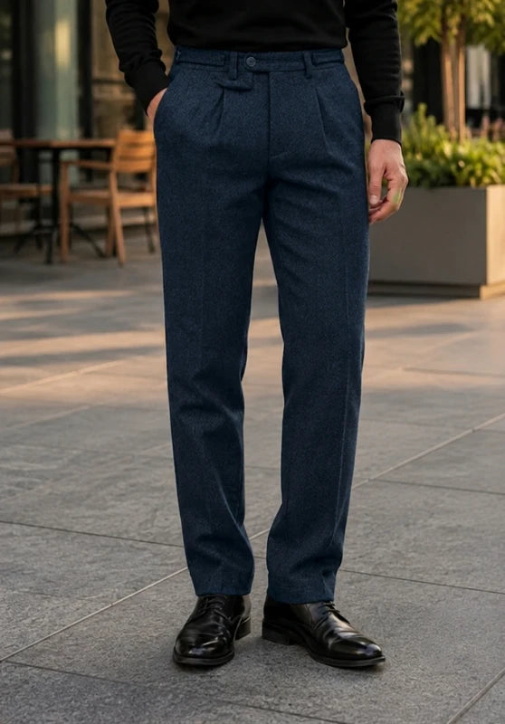 Men's navy tweed pants