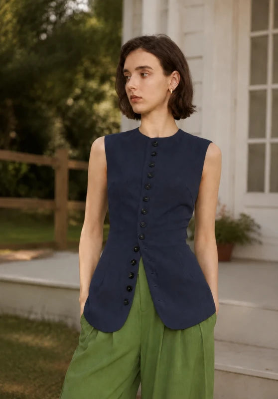 Women's blue vest