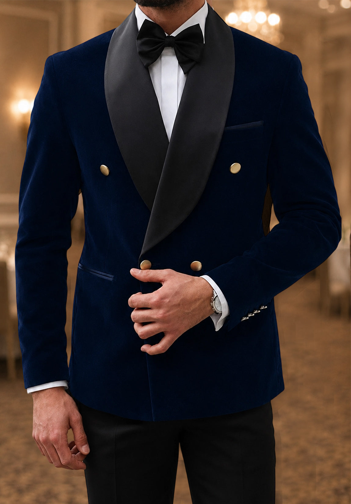 Men's Navy velvet jacket