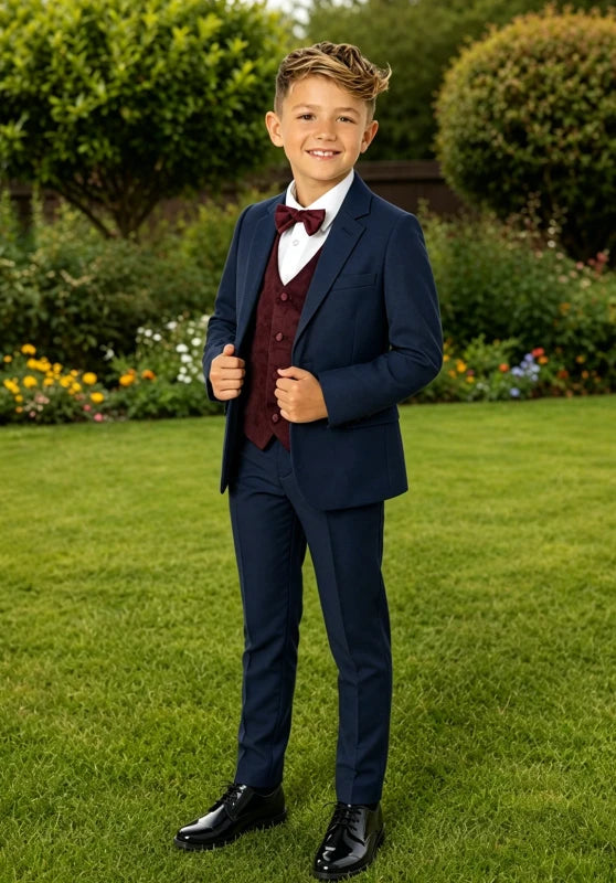Boy navy 3 piece suit