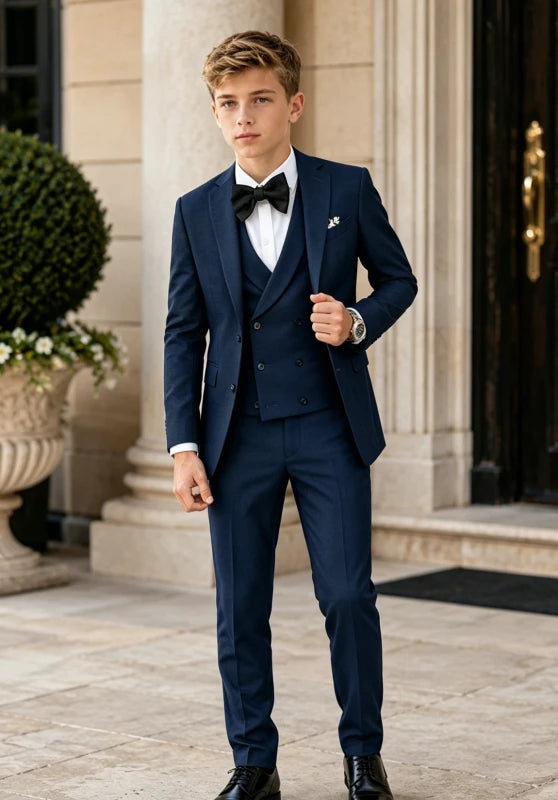 boy navy 3 piece suit