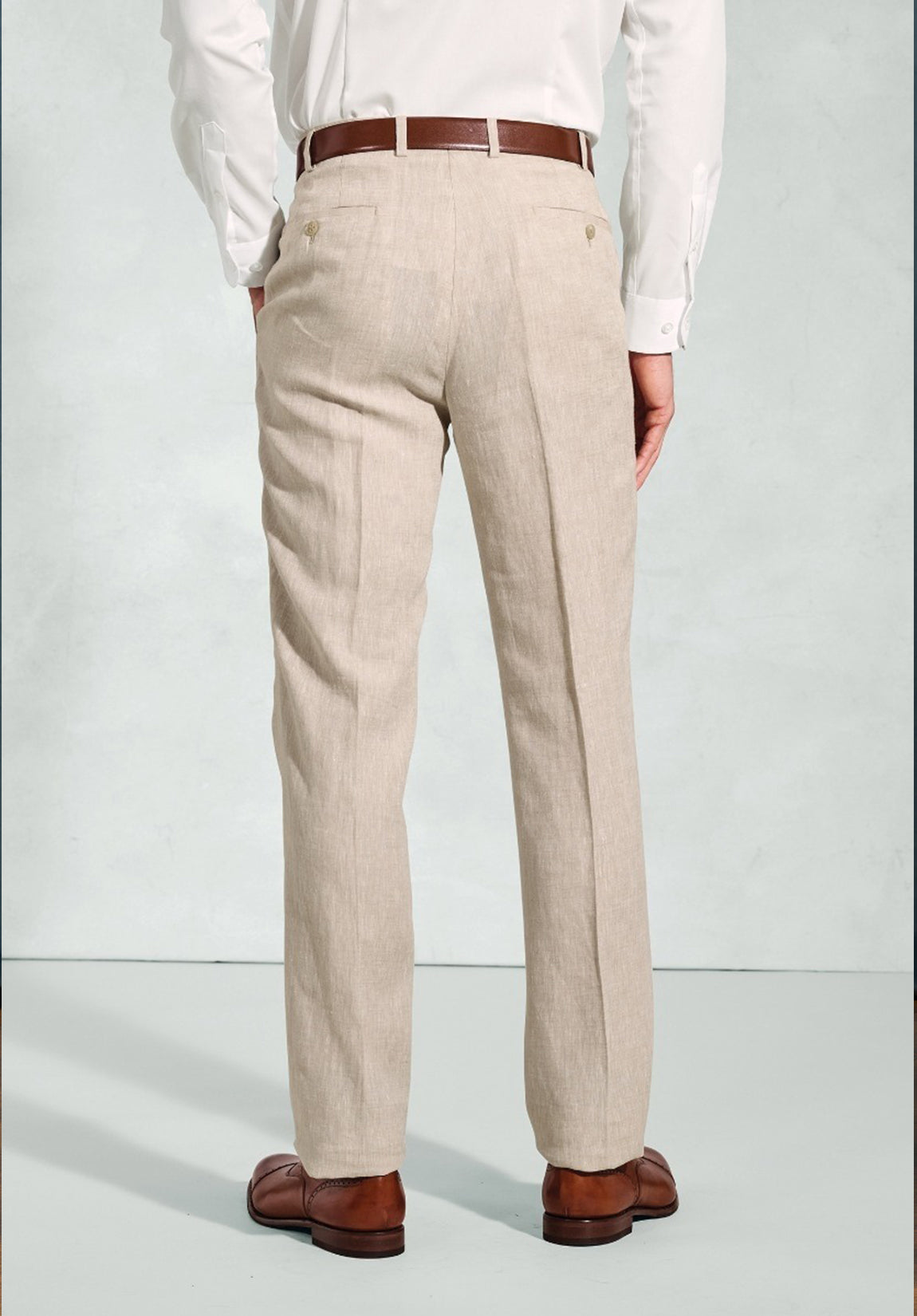 men Beige pants back view formal style