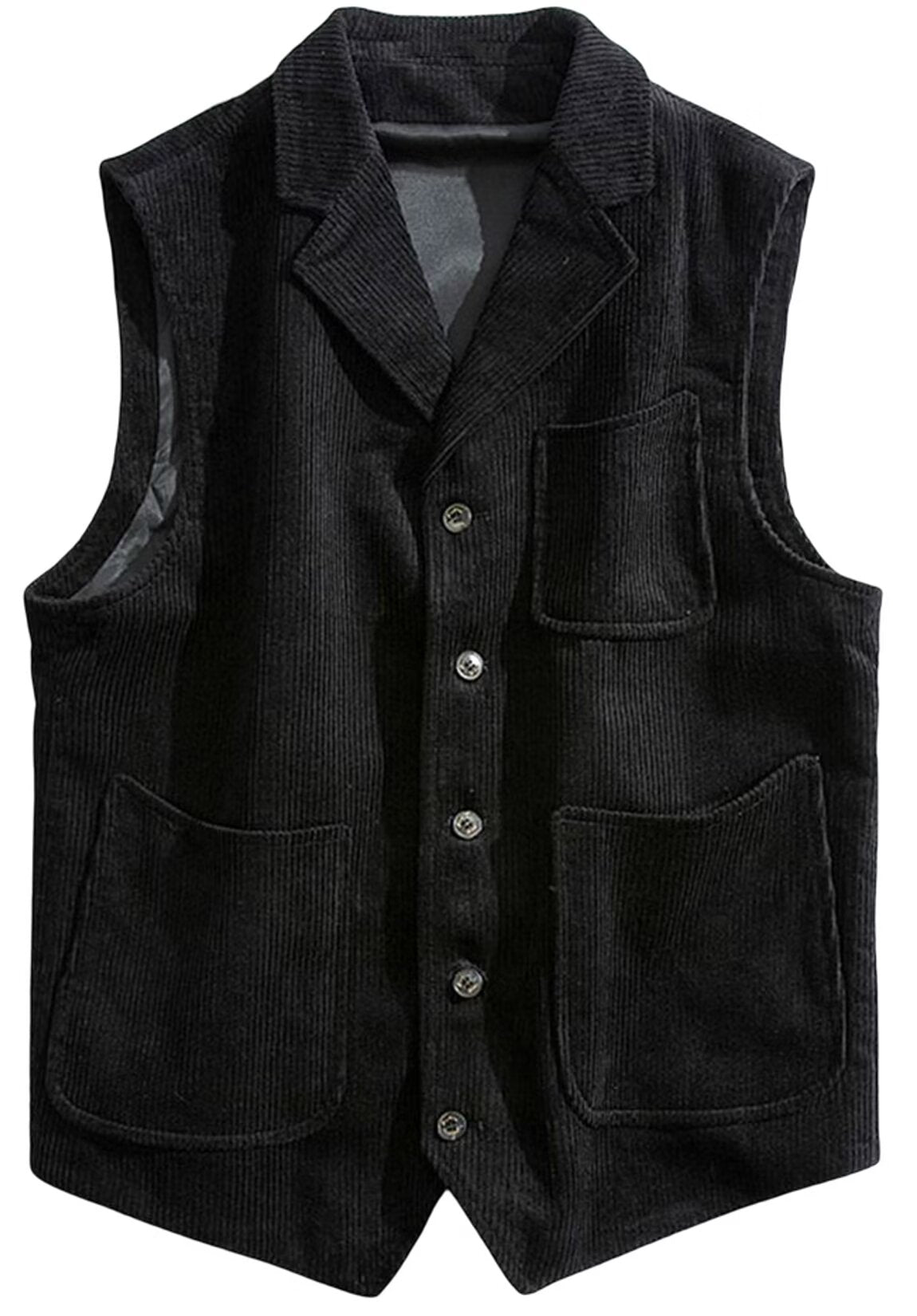 Men's black corduroy vest 