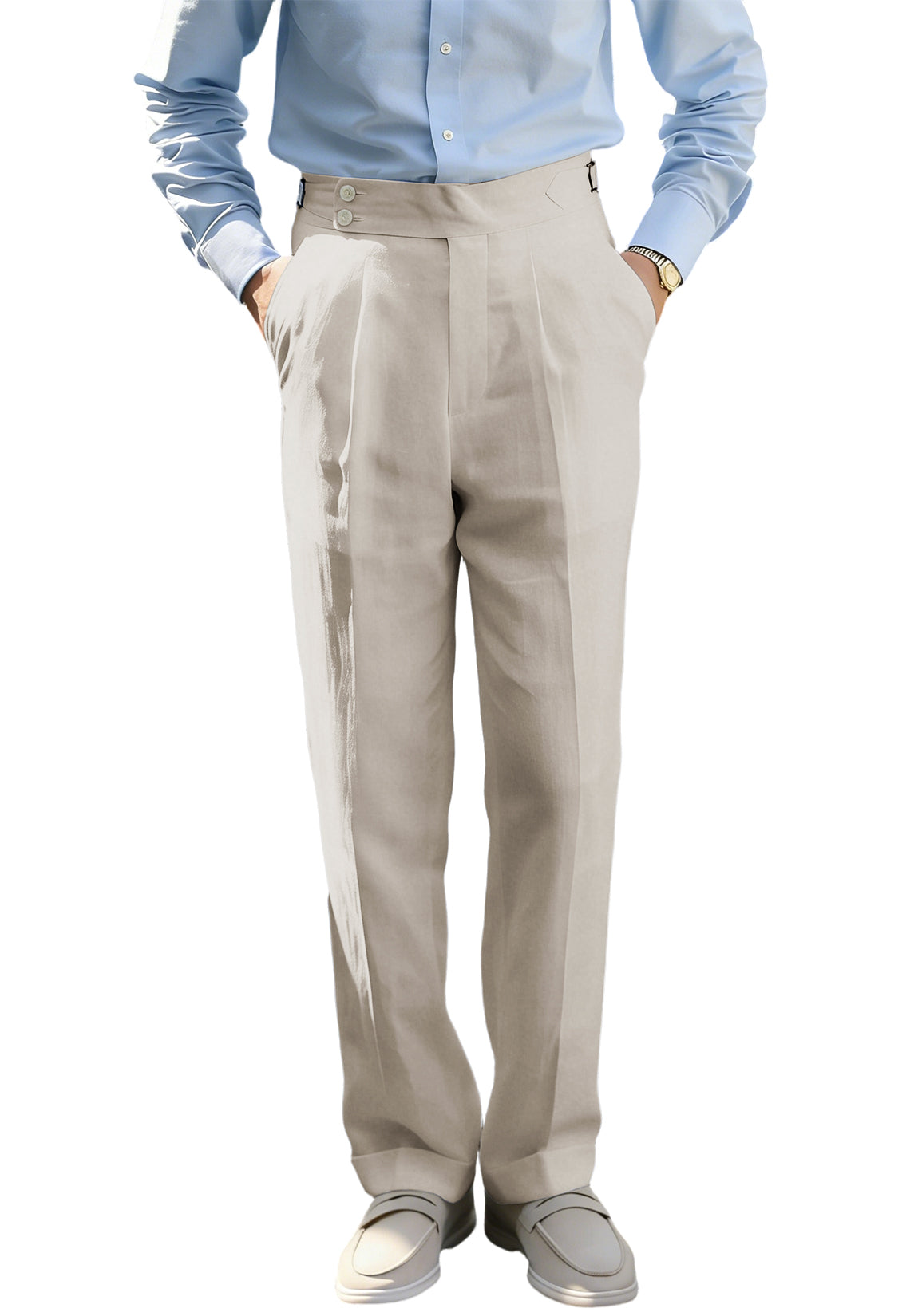 Men Linen Pants Beige