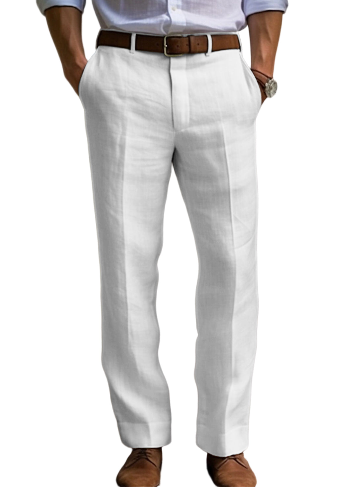 Men Linen Pants White