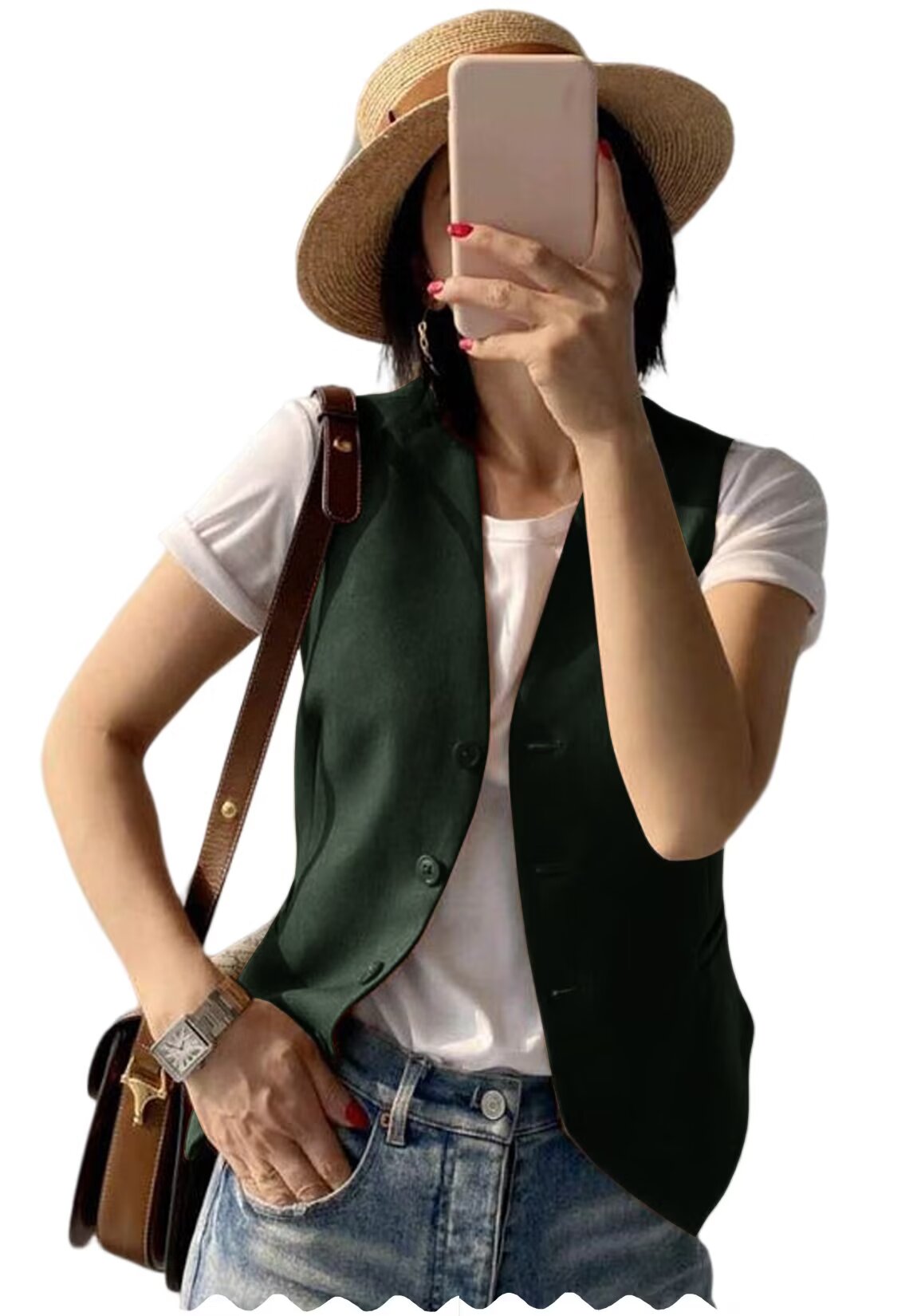 Women's green vest 