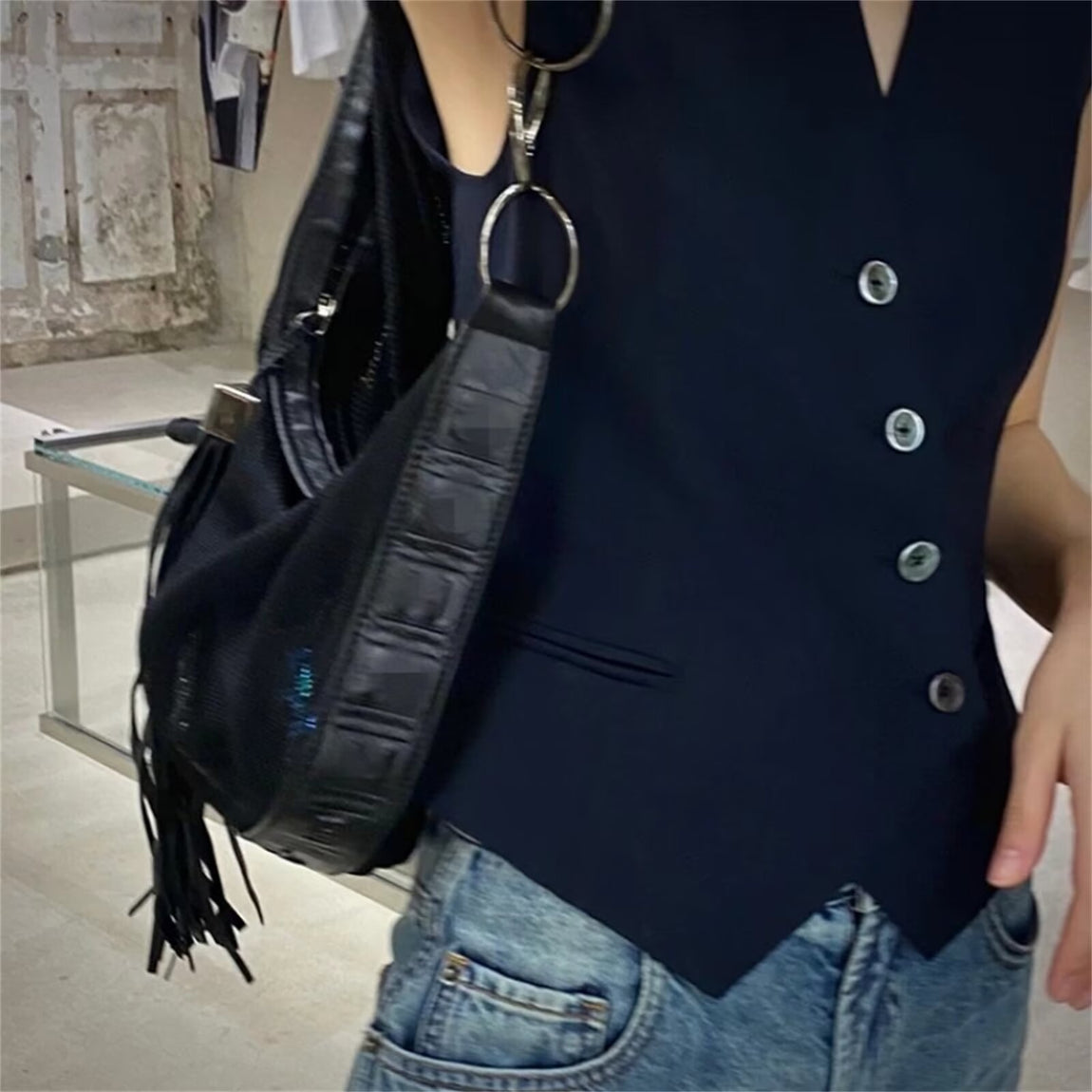 Women's blue vest 