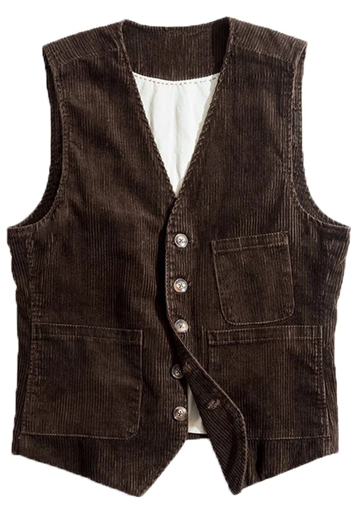 Men's brown corduroy vest 