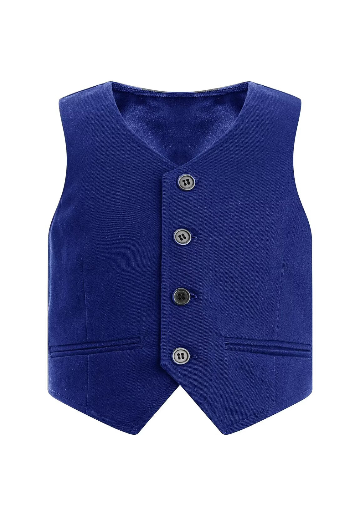 DRAHANCE Boys Linen Vest - 3 Button Summer Sleeveless Waistcoat,Khaki,Size 2T