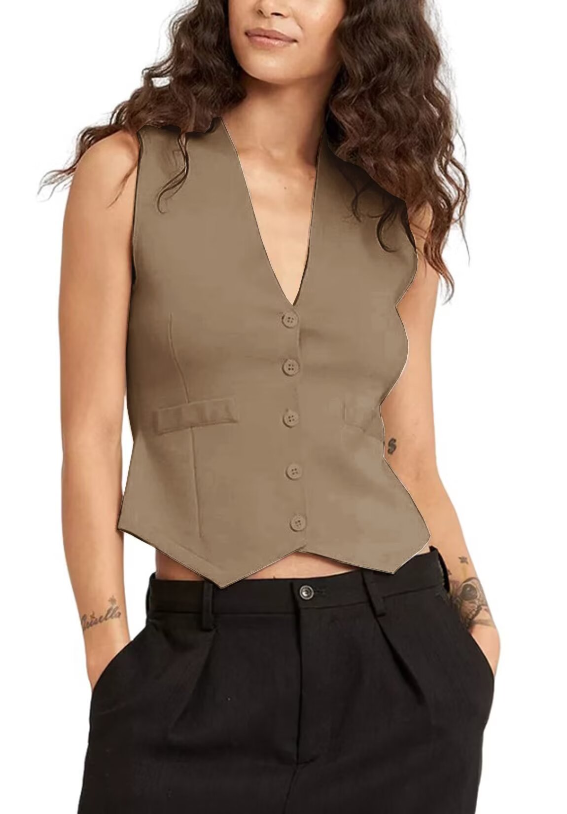 Women's khaki vest 