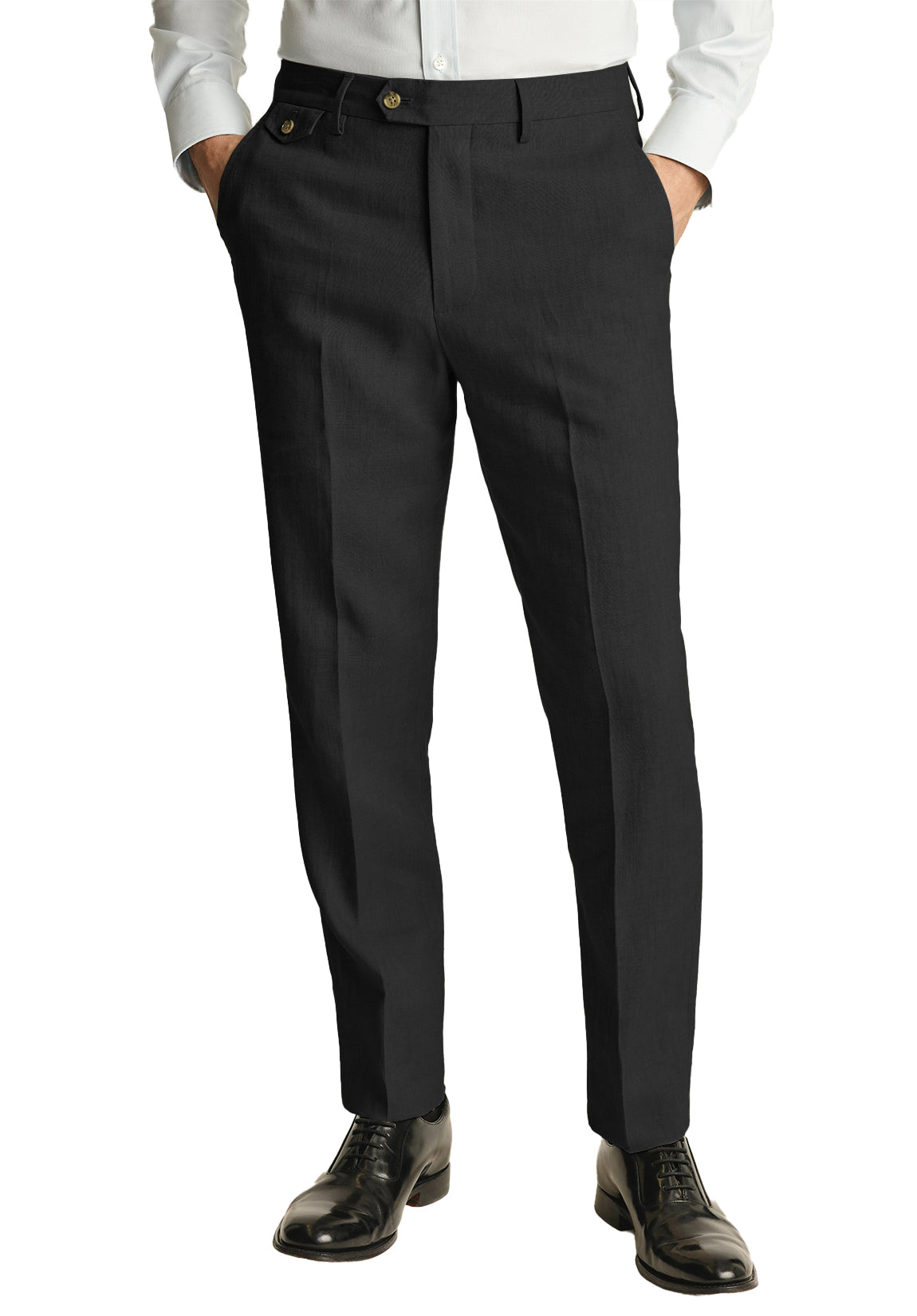 Men Linen Pants Black