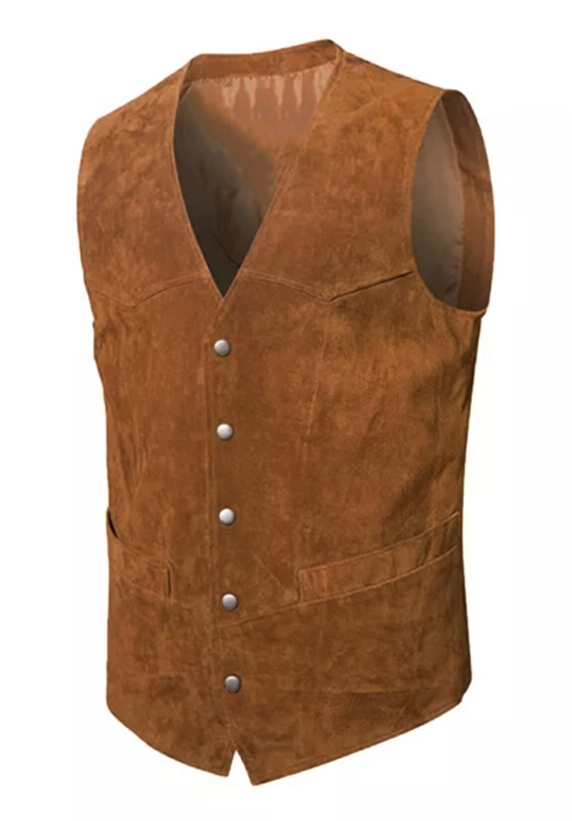 Men's khaki suede vest 