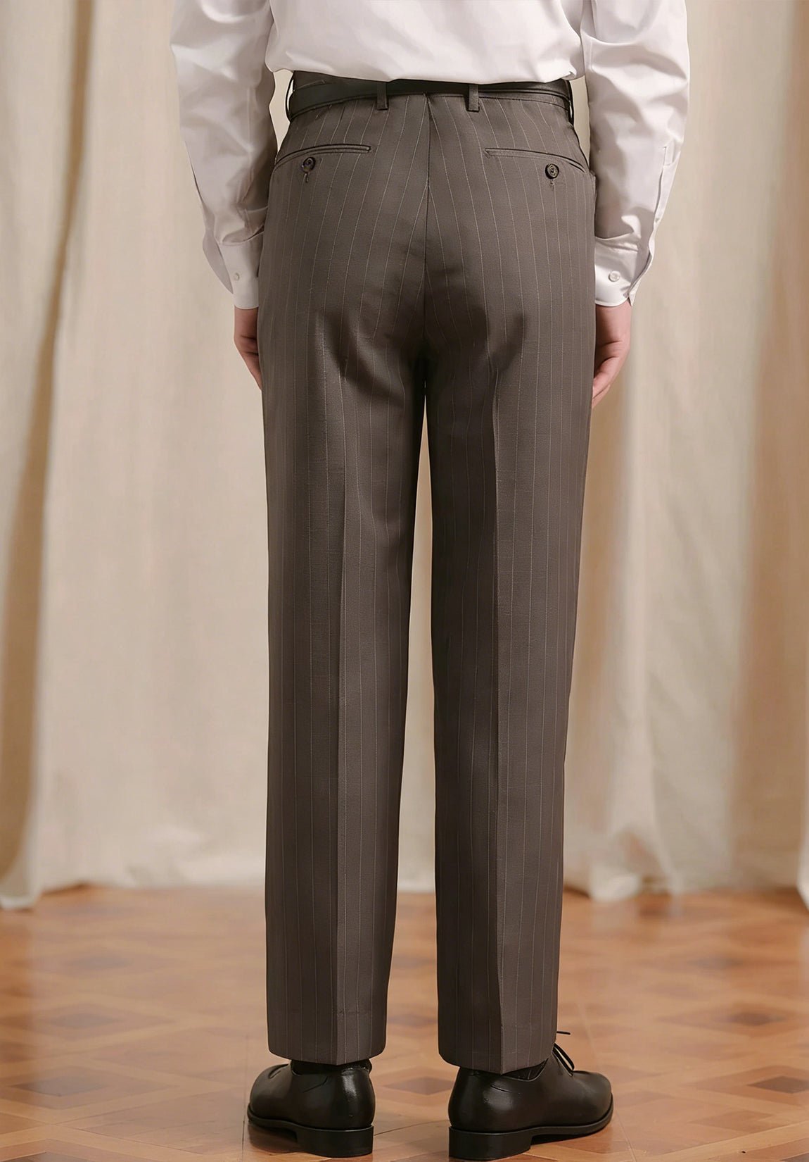 men brown dress pants back view formal style