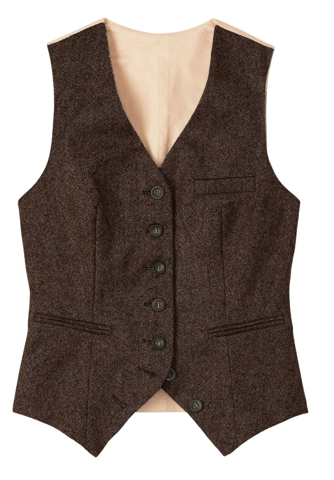 Women's brown tweed vest 