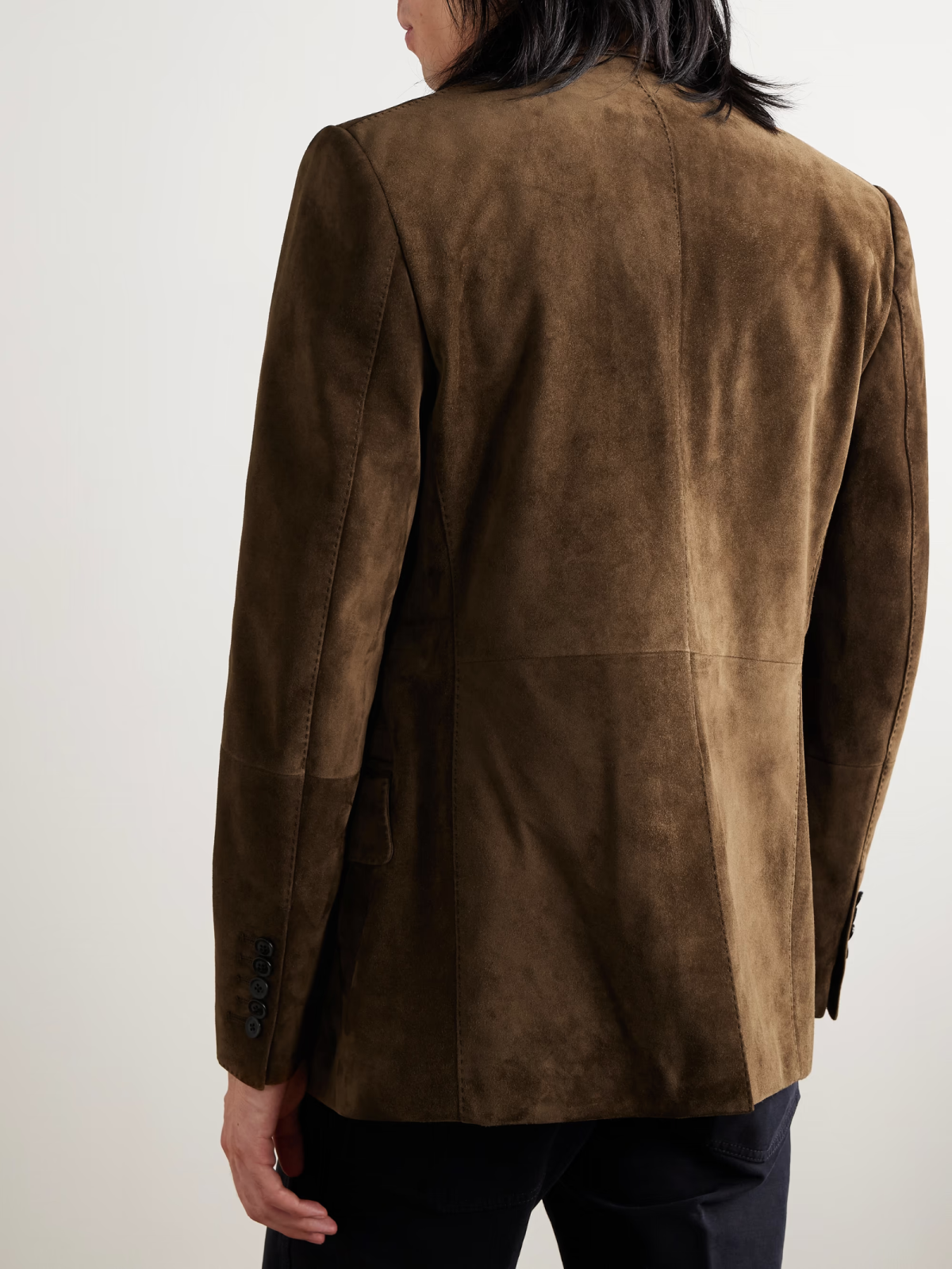 men's suede blazer in khaki