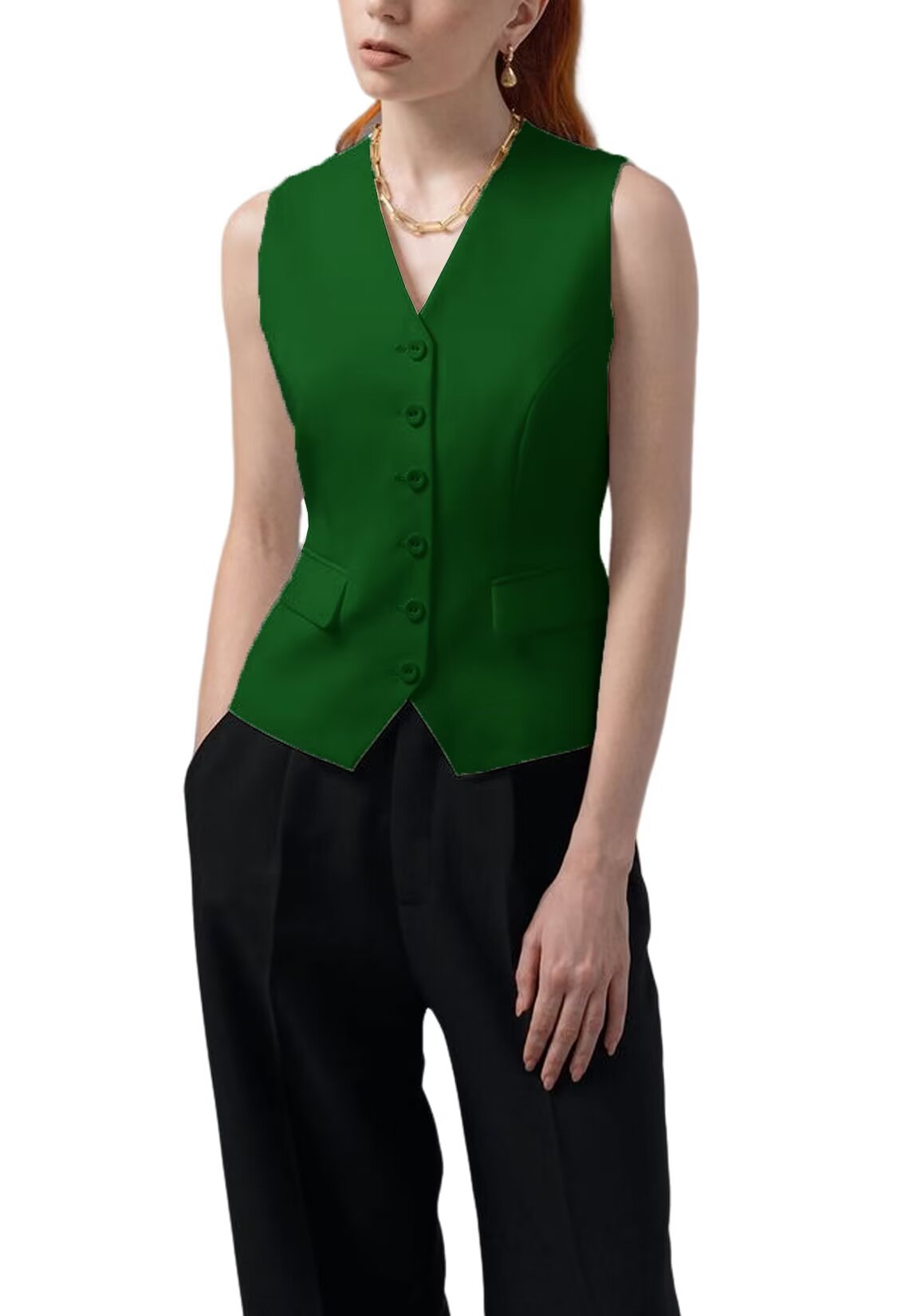 Women's green vest 
