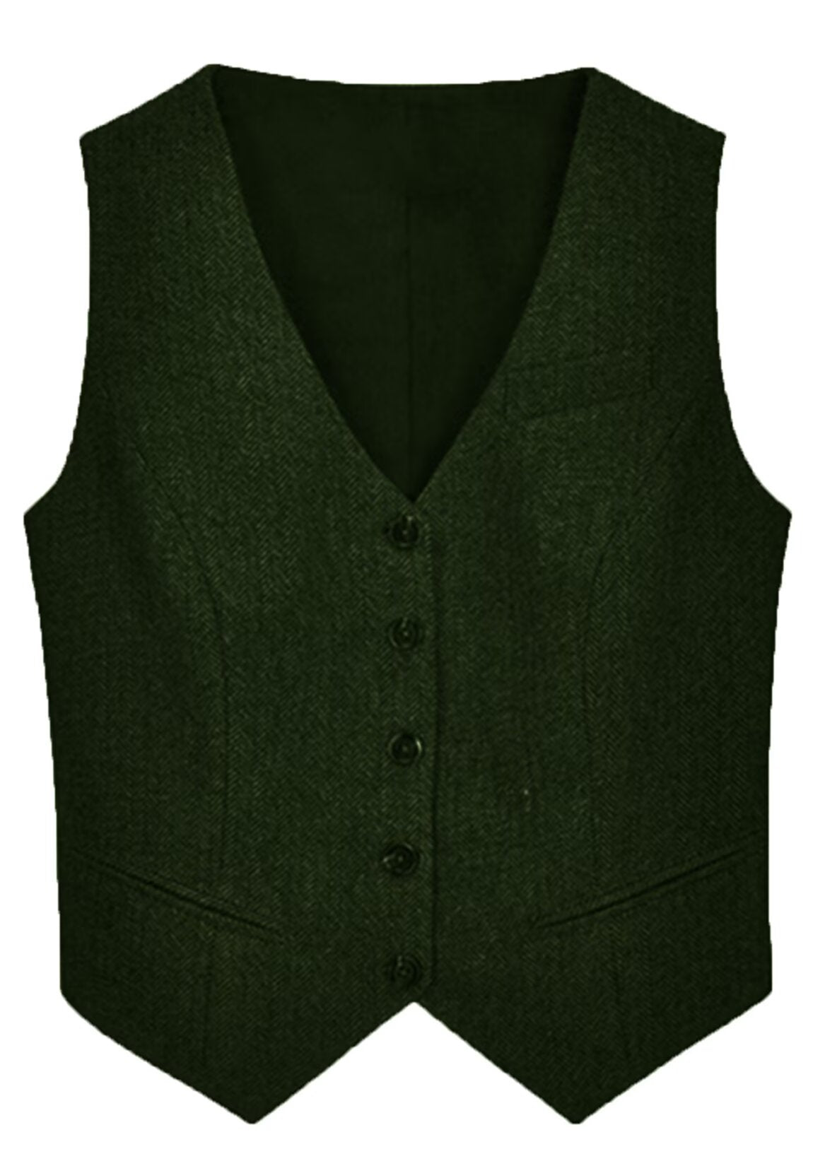 Women's green tweed vest 