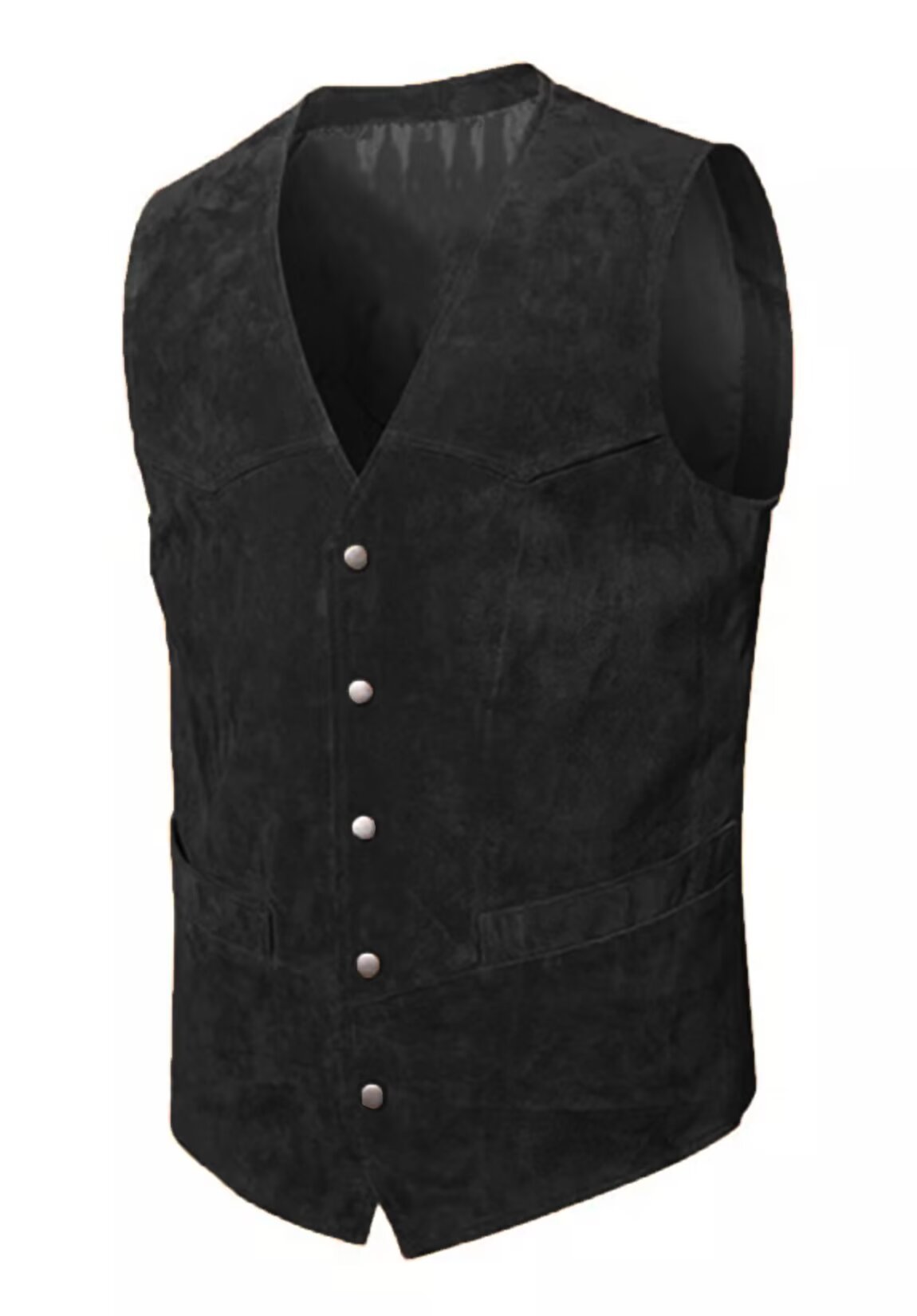Men's black suede vest 