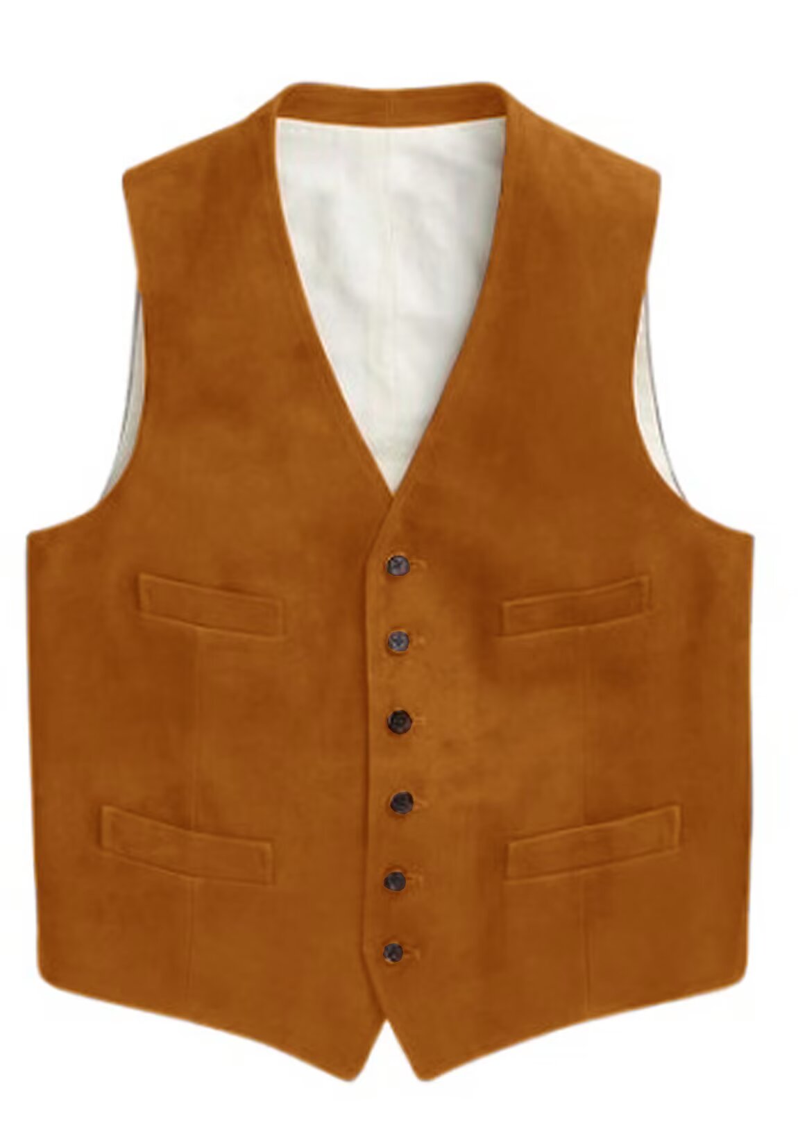Men's khaki suede vest 