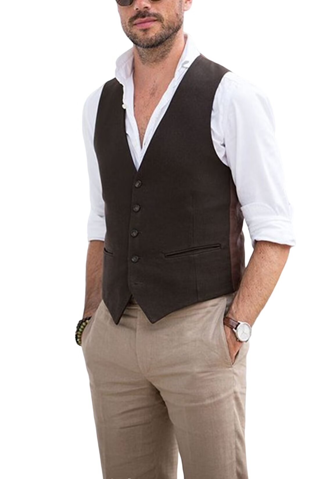 Men's brown suede vest 