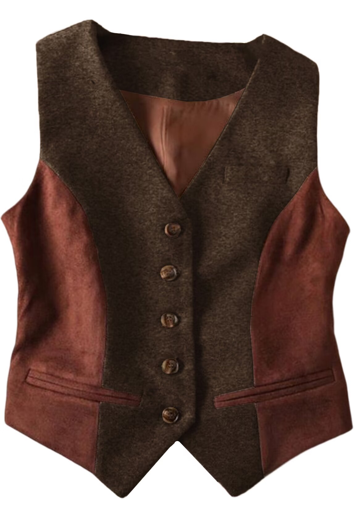 Women's brown tweed vest 