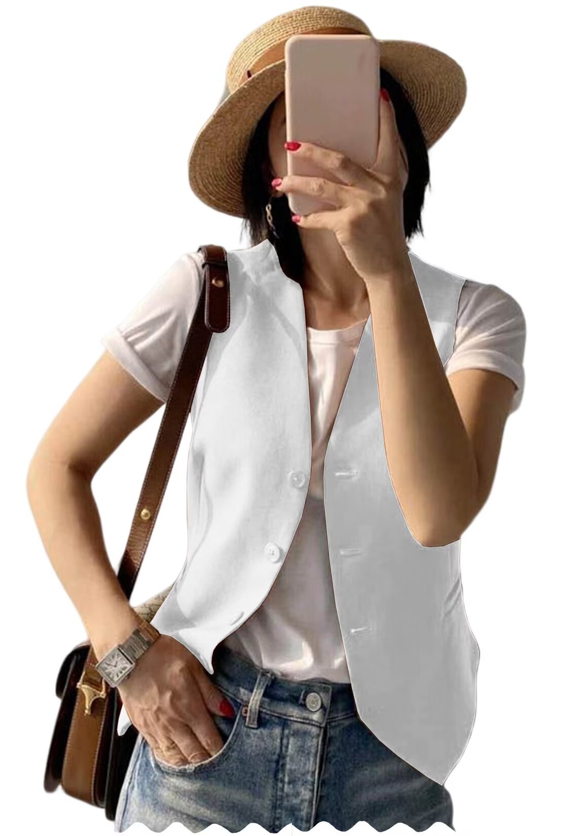 Women's white vest 