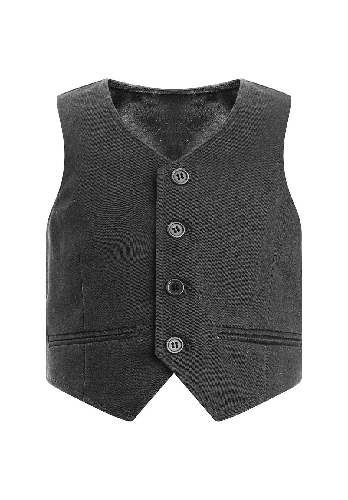 DRAHANCE Boys Linen Vest - 3 Button Summer Sleeveless Waistcoat,Khaki,Size 2T