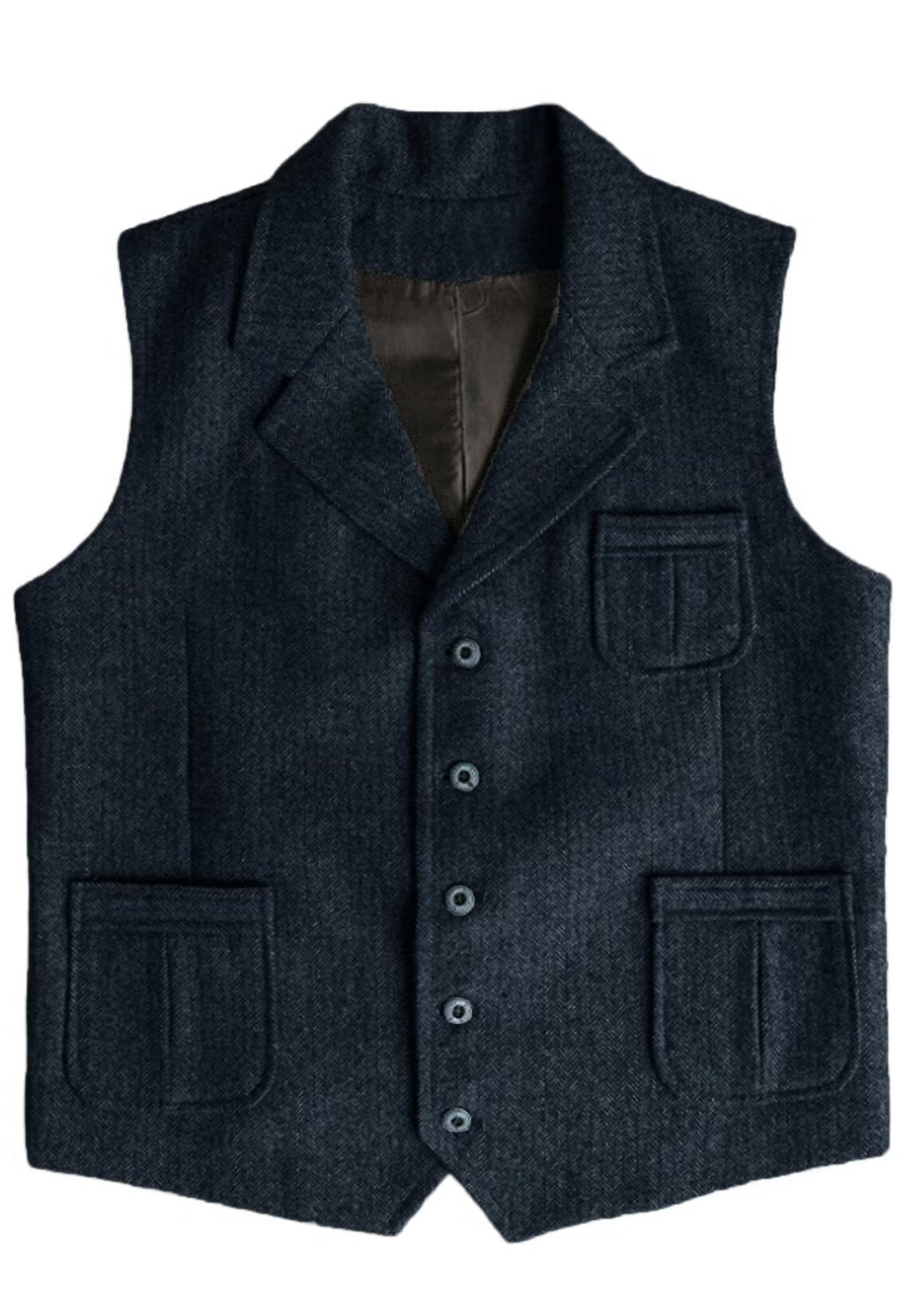 Men's navy tweed vest 