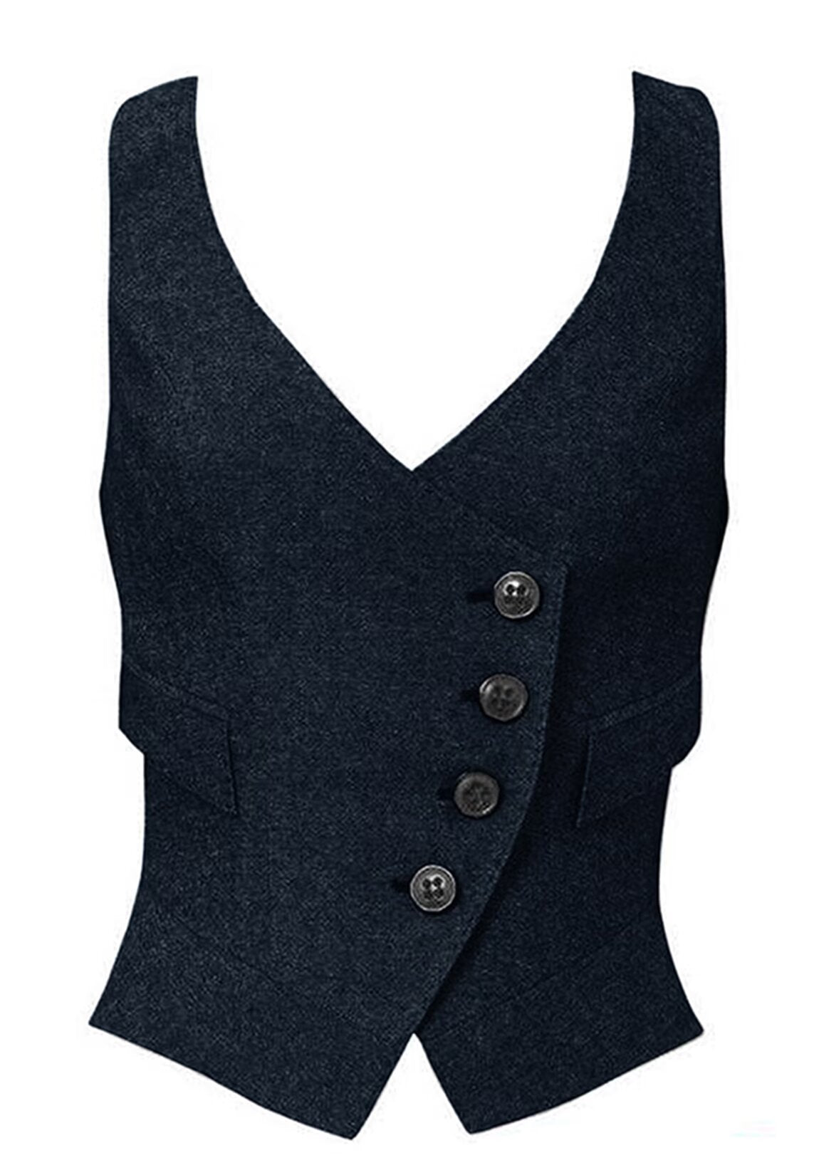 Women's navy tweed vest 
