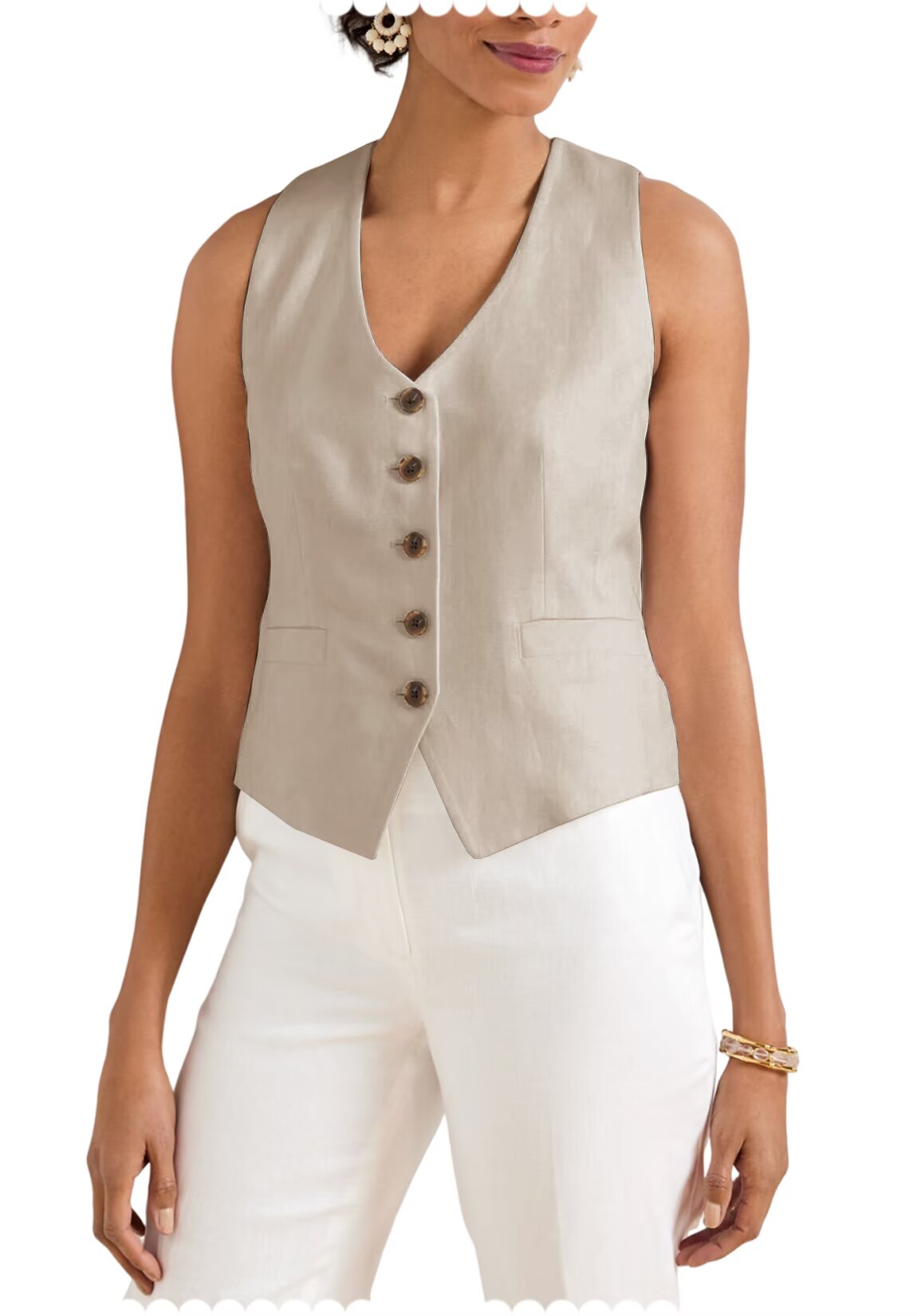 Women's khaki vest 