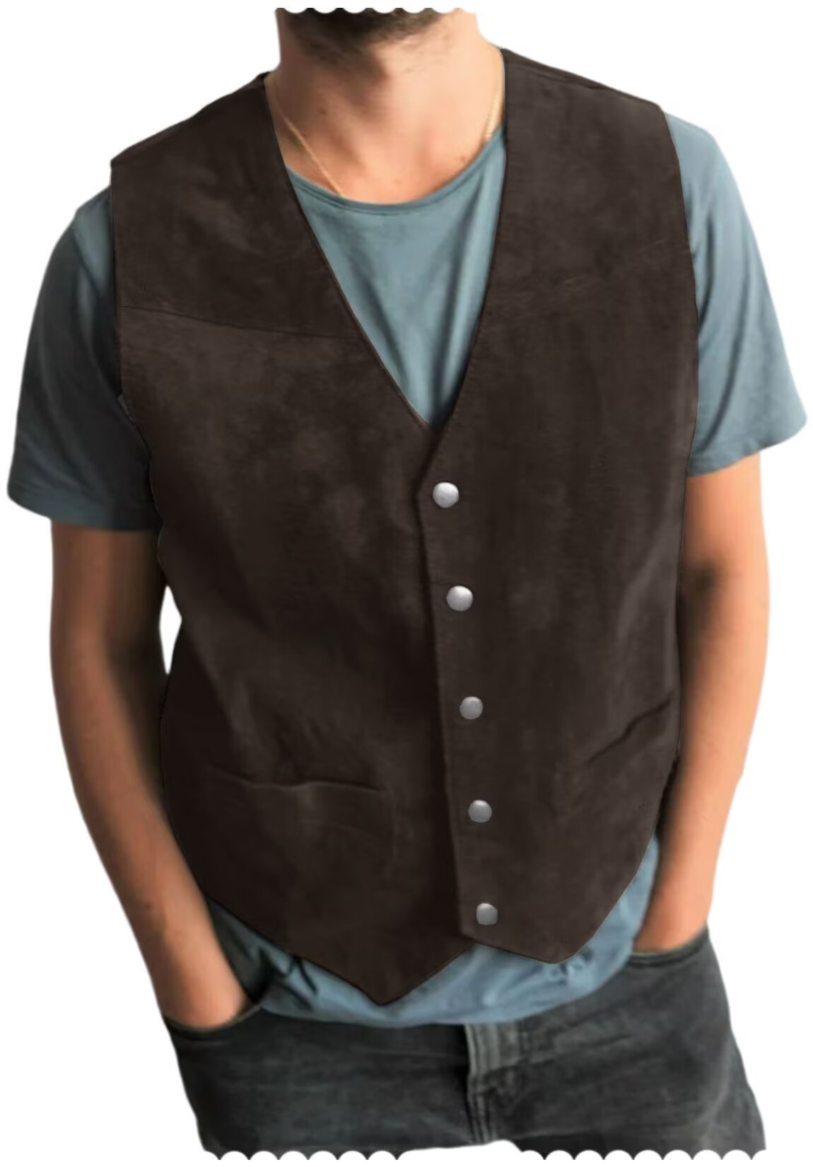 Men's brown suede vest 
