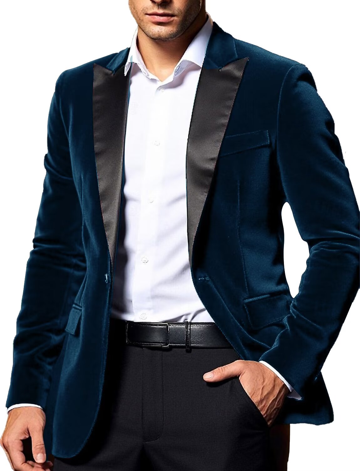 Men's navy velvet jacket