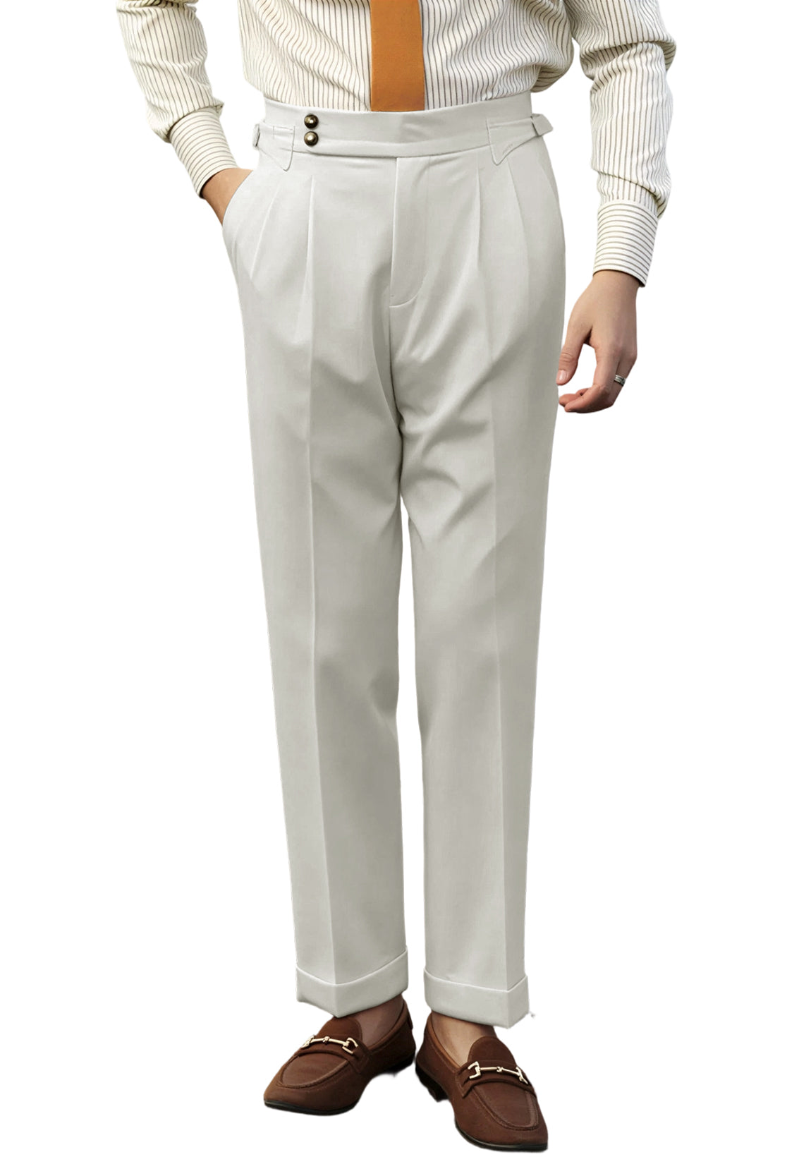 men ivory dress pants