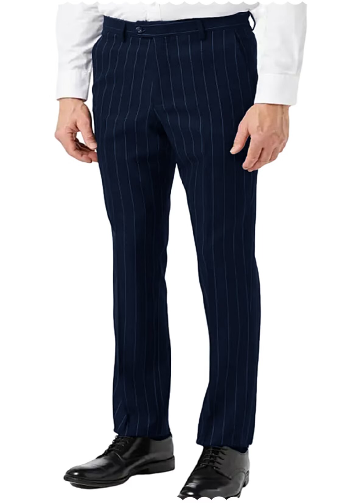 Men's navy blue striped pants
