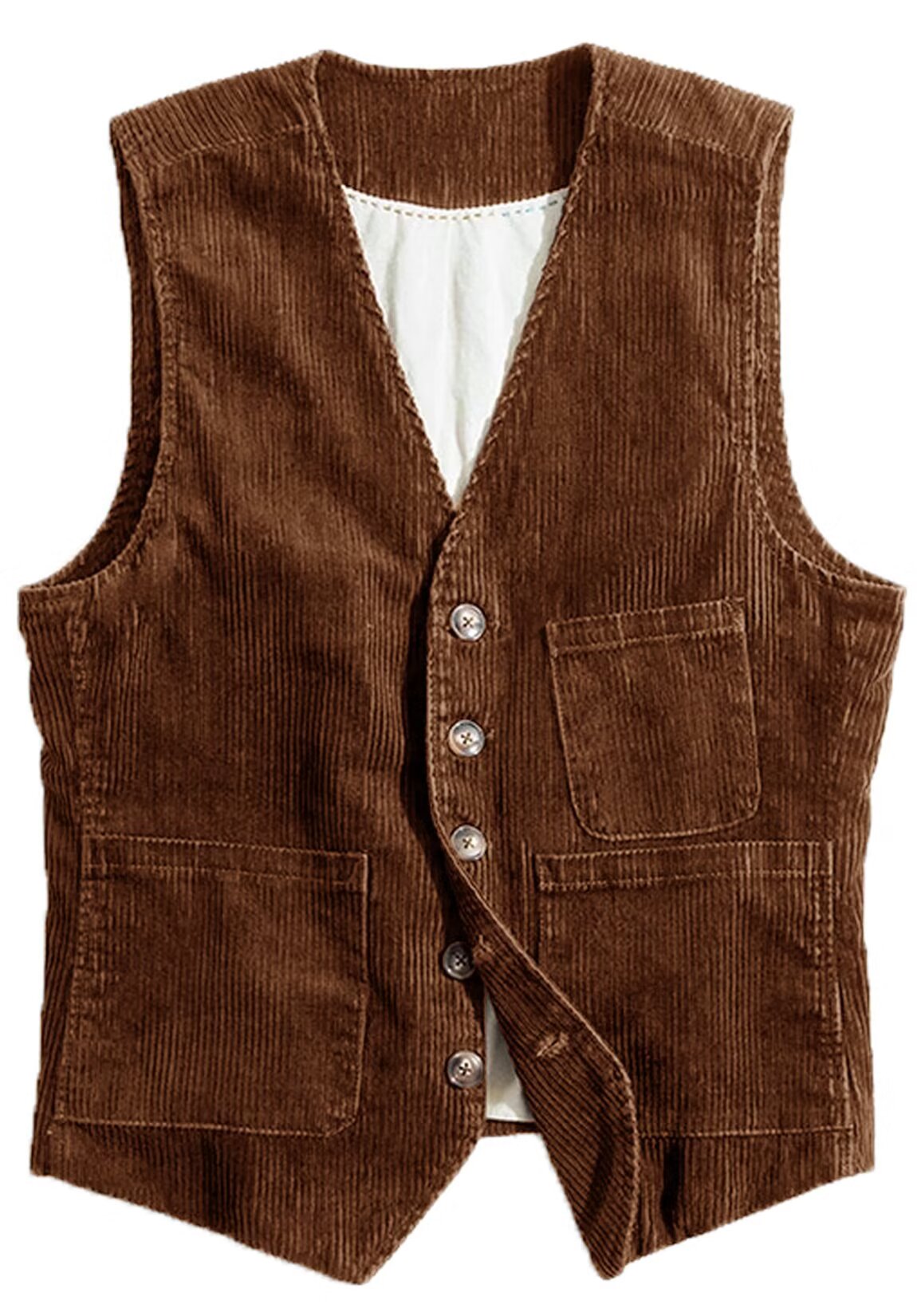 Men's khaki corduroy vest 