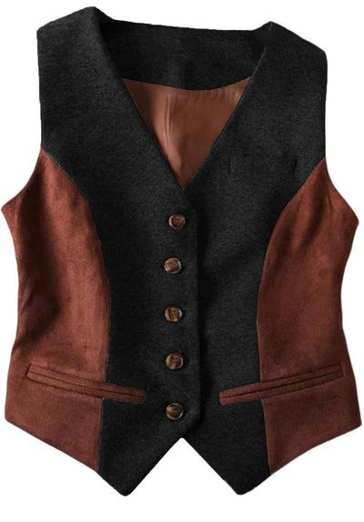 Women's black tweed vest 