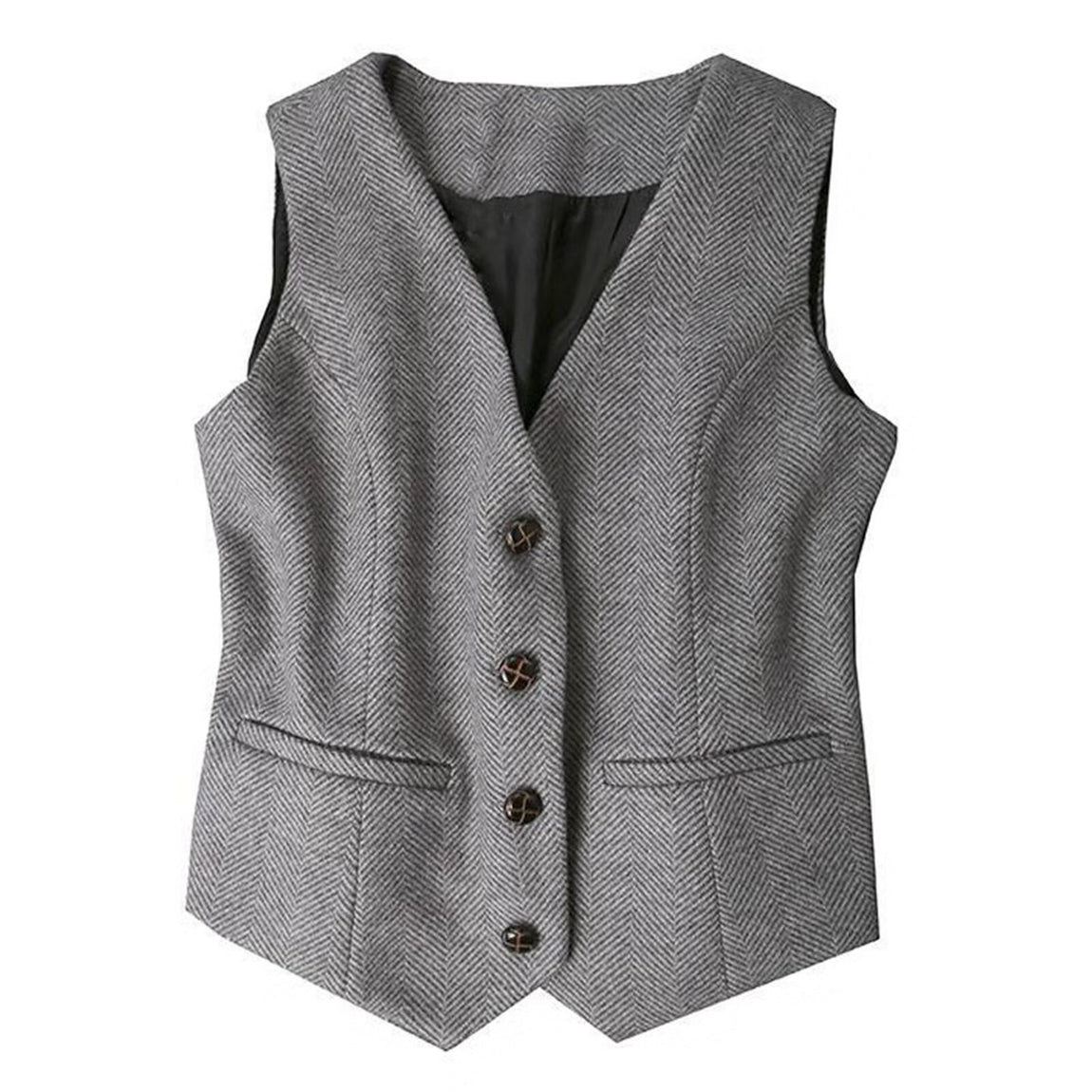 Women's navy tweed vest