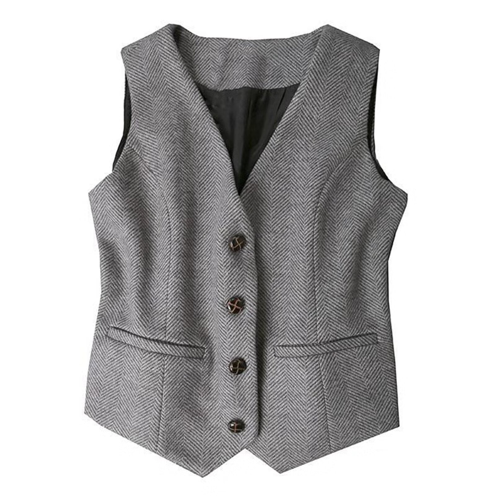 Women's navy tweed vest 