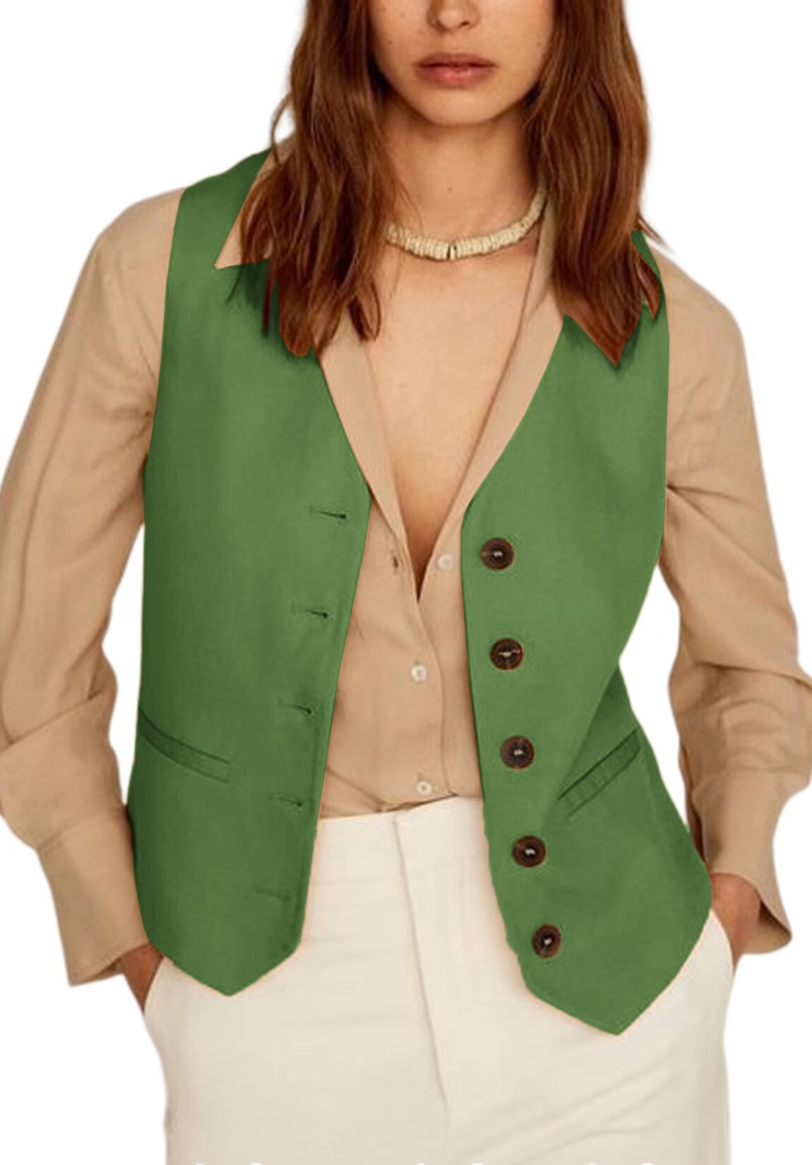 Women's green vest 