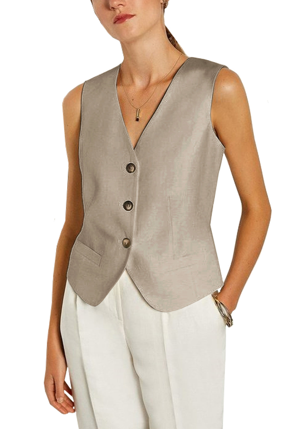 Women's khaki vest 
