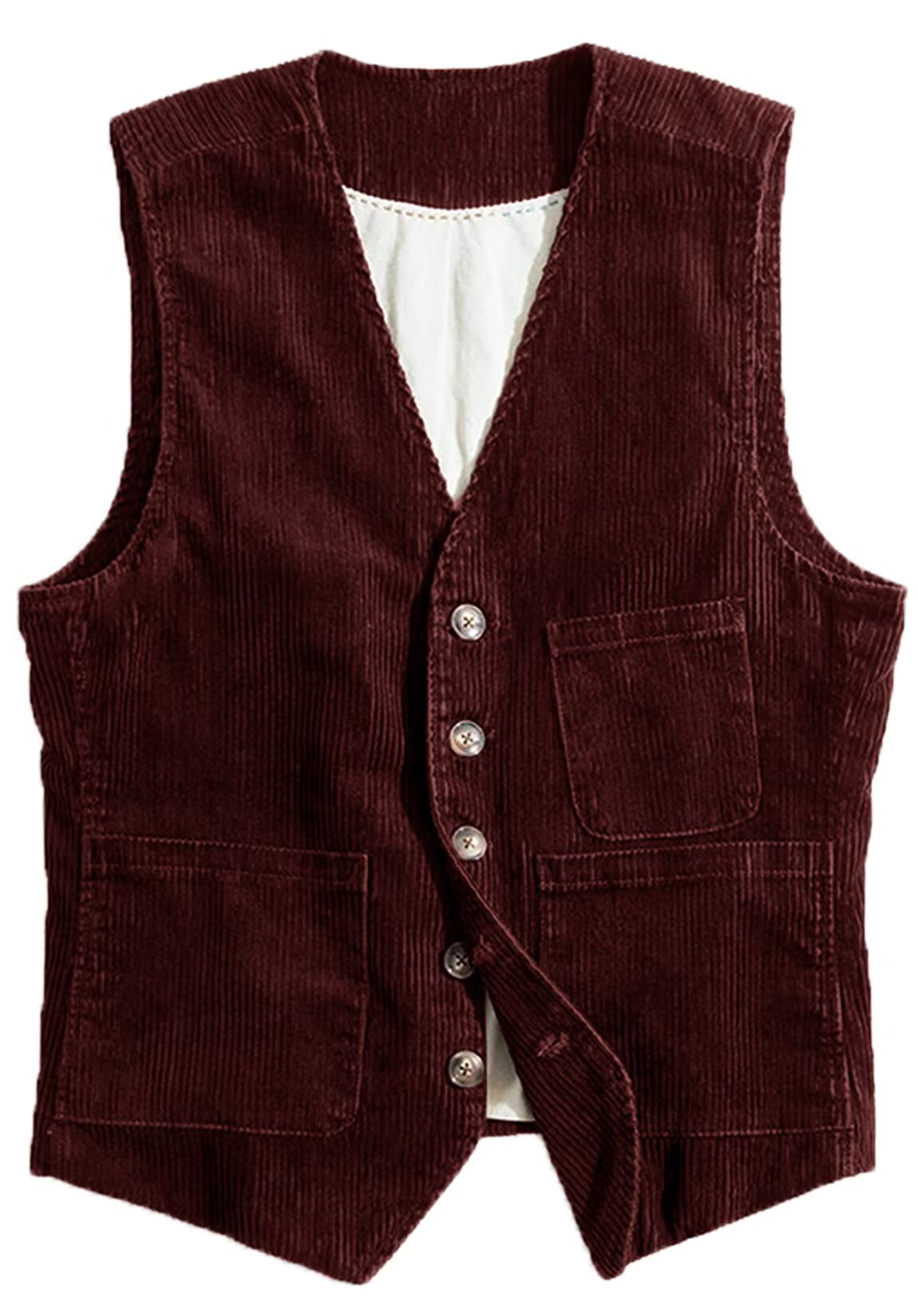 Men's burgundy corduroy vest 