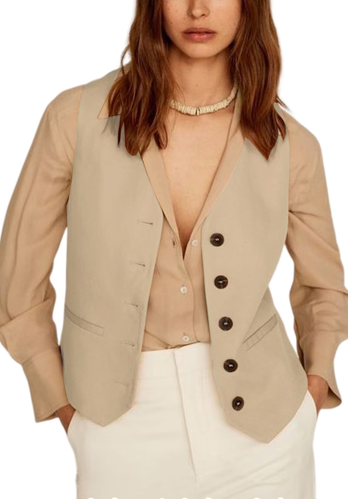 Women's khaki vest 