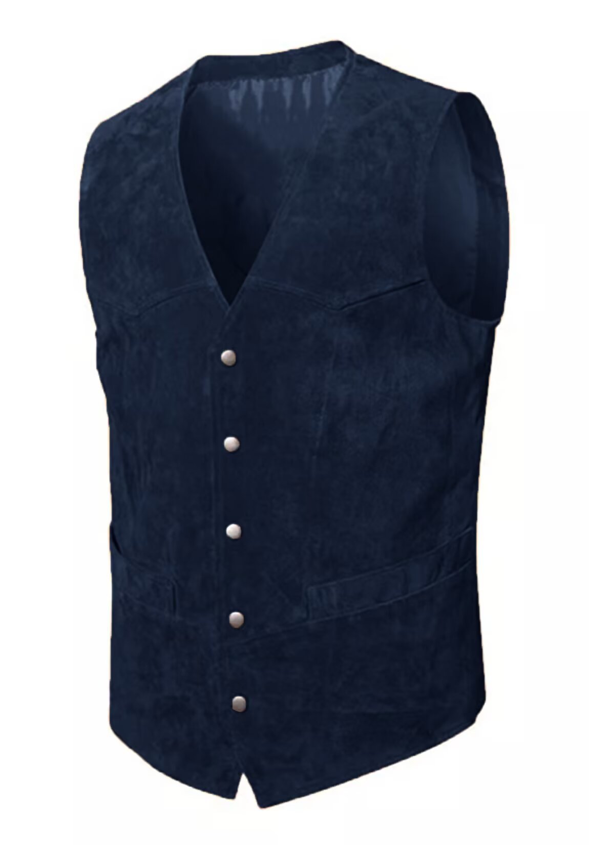 Men's navy suede vest 