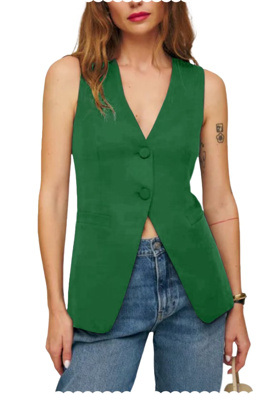 Women's green vest 