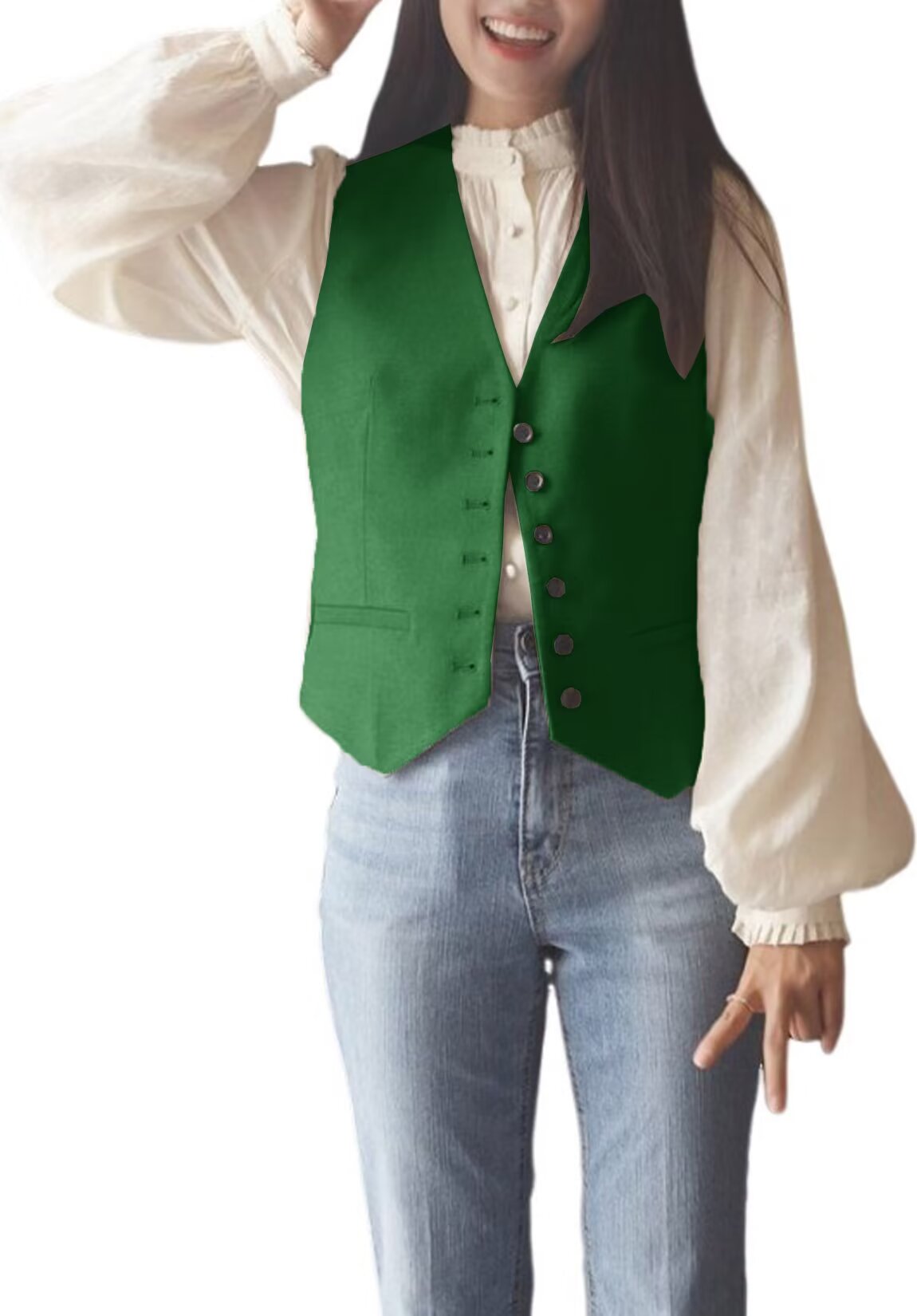 Women's green vest 