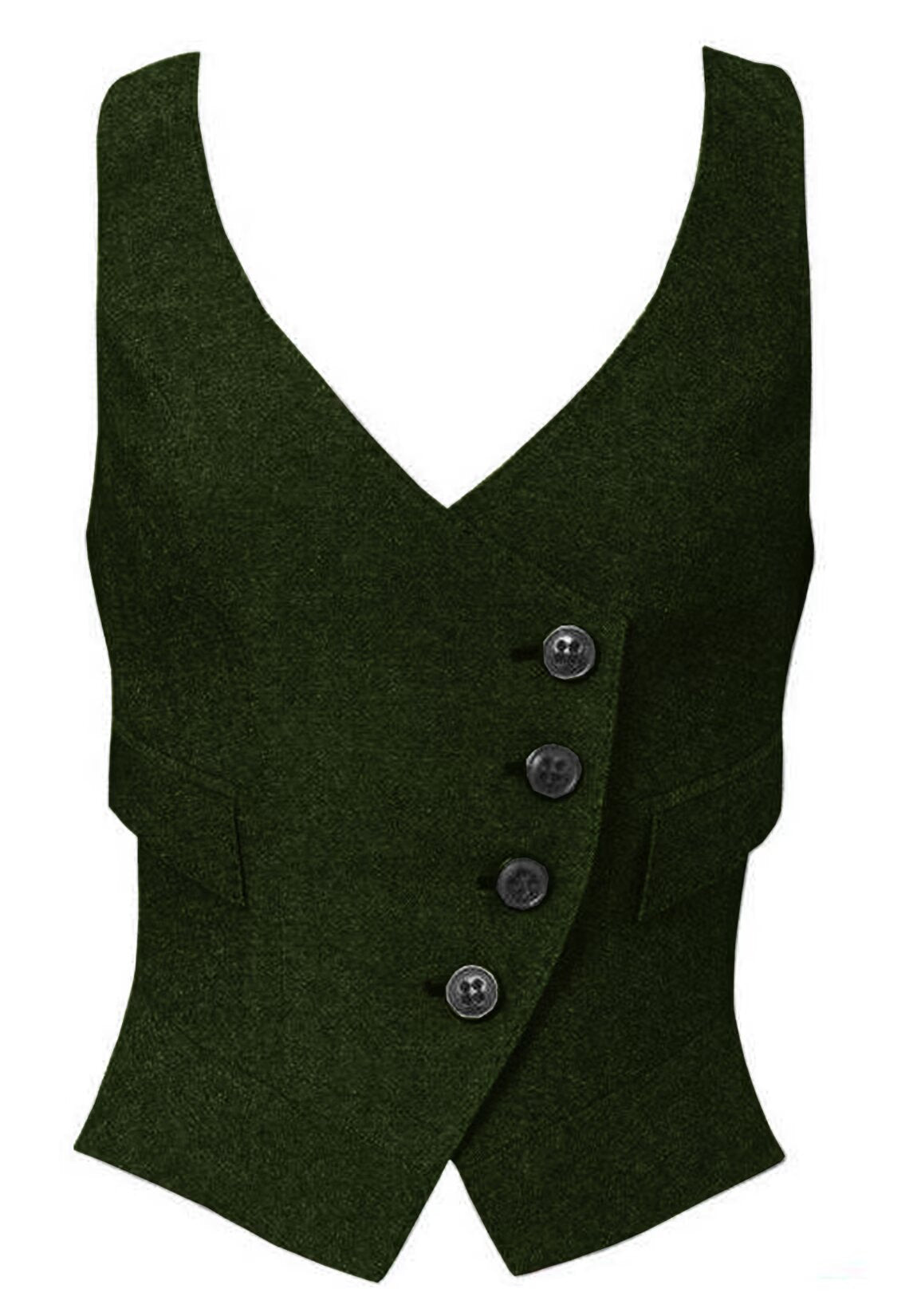 Women's green tweed vest 
