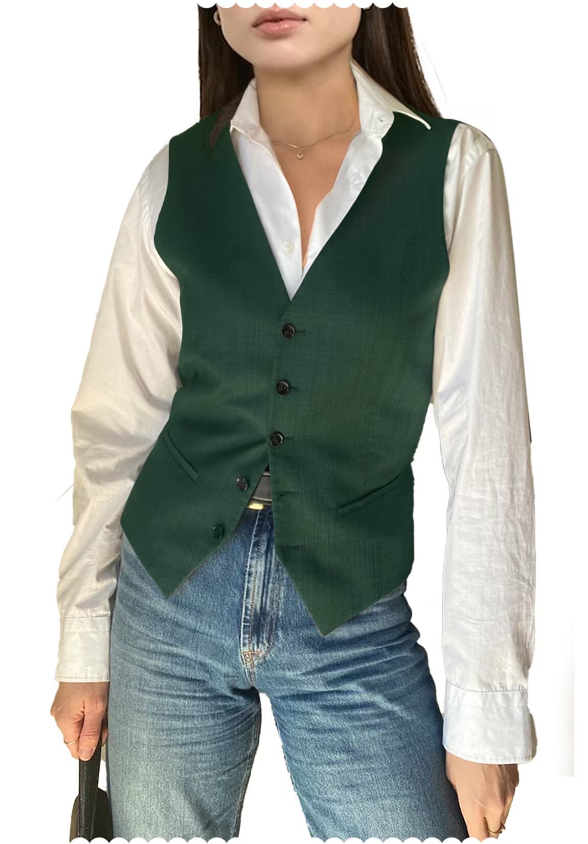 Women's green vest 