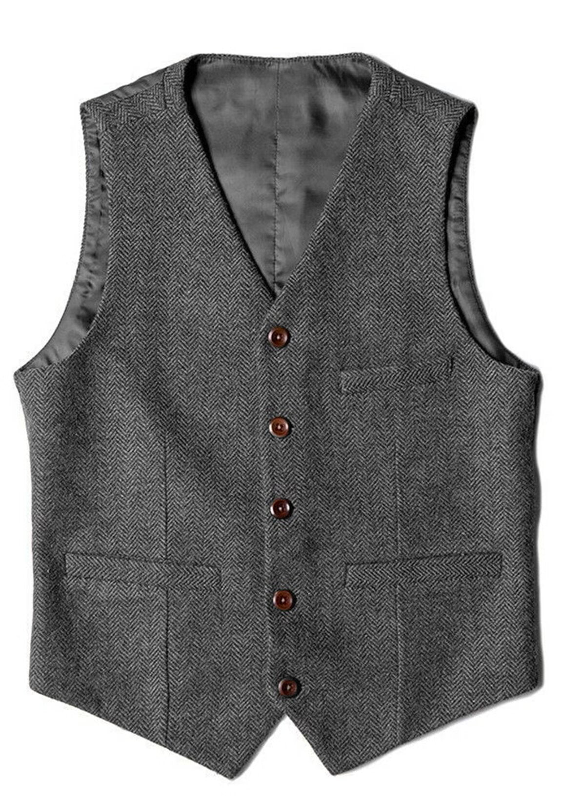 Men's gray tweed vest