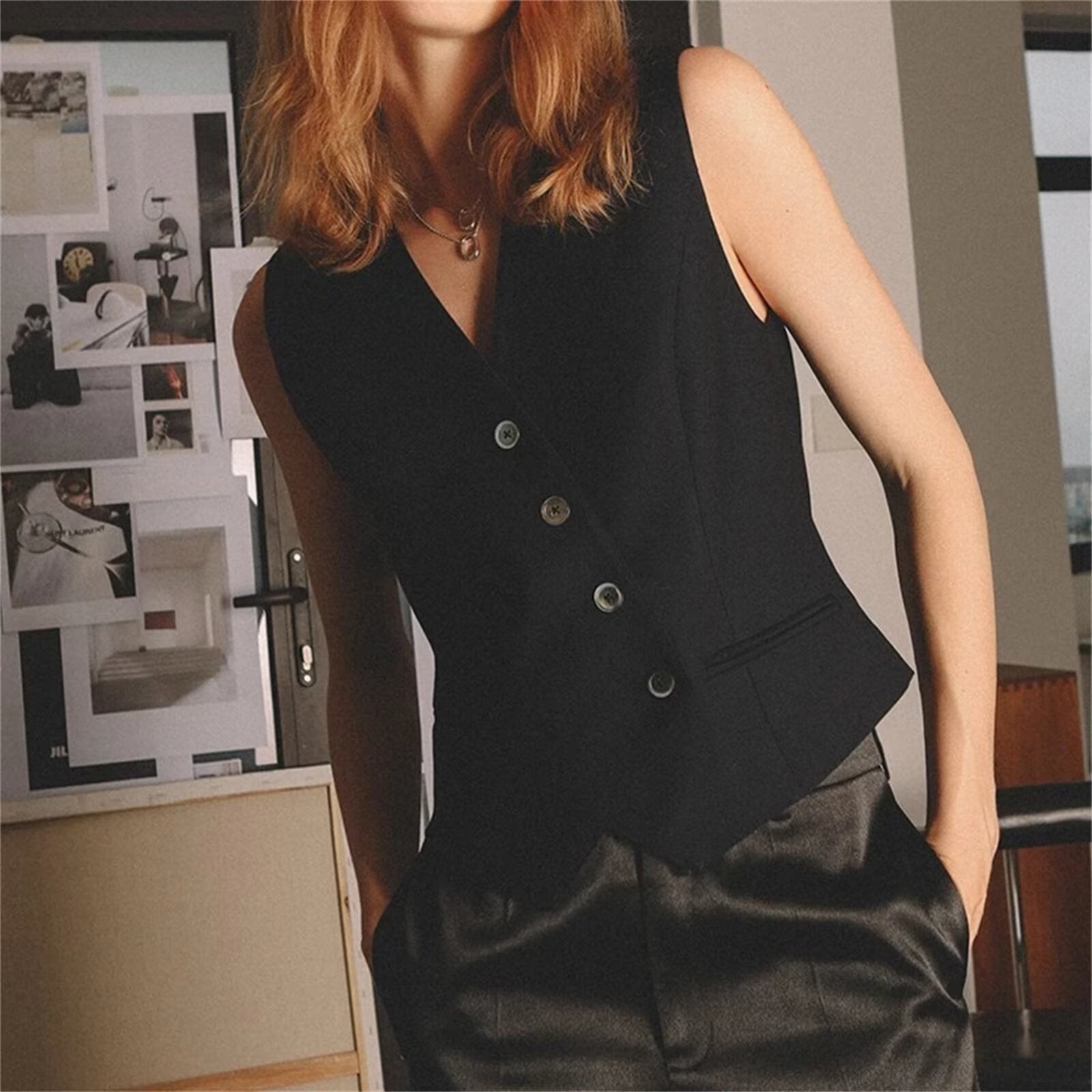 Women's blue vest 